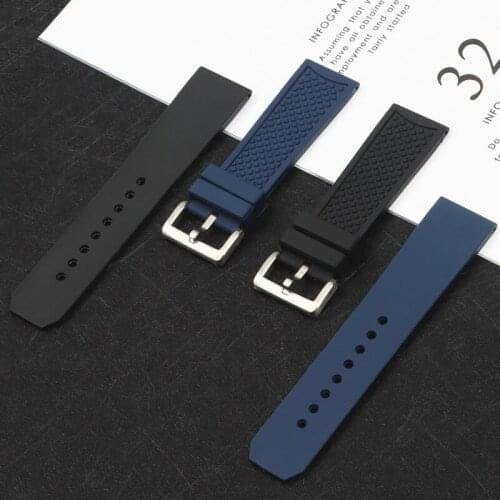 24mm Watch accessories soft Silicone watch band For Cartier strap CALIBRE Watchband needle buckle Belt Top Brand Bracelets