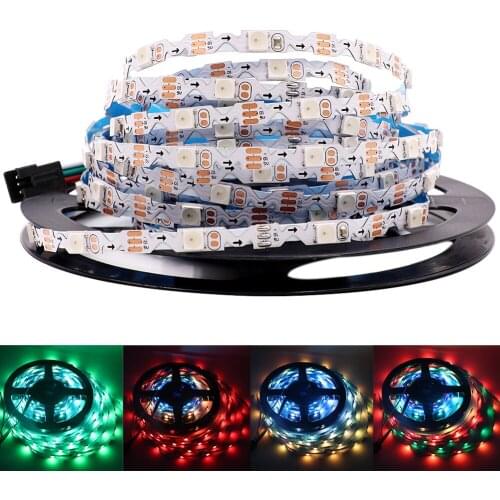 5m 5V WS2812B LED Strip Light S Shape Fullcolor Addressable Pixel 5050 LED Tape 5mm 6mm PCB 30Leds/m 60Leds/m LED Strip Ribbon