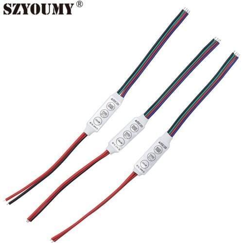 SZYOUMY 3key mini RGB led controller DC12V led brightness dimmer For led 2835 5050 strip light