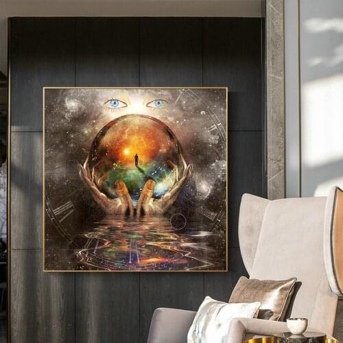 Creative Abstract Wall Art Paintings Crystal Ball Surrealism Art Posters and Prints Picture Canvas Art Paintings for Home Decor
