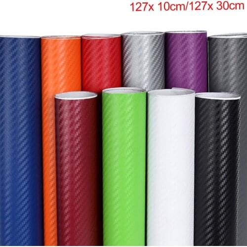 Carbon Fiber Vinyl Film 3D Solid Small Texture High Gloss Car Wrap Roll Adhesive Sticker Decal Sheet 127x10cm/127x30cm