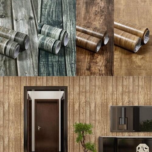 Vinyl Wood Self Adhesive Wallpapers for Furniture Home Decor Countertop Contact Paper Decorative Closet Renovation Wall Stickers