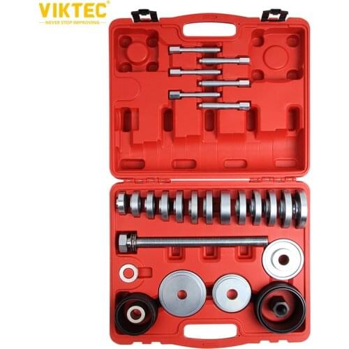 Viktec 31pc Wheel Hub Bearing Brake Drum Service Tool Set Extractor Puller Wheel Hub Bearing and Busing Tool