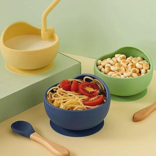 Eco-Friendly Tableware Set Baby Feeding Bowl Children Suction Cup Silicone Plate for Kids Eating Food Bowl Dish Dinnerware
