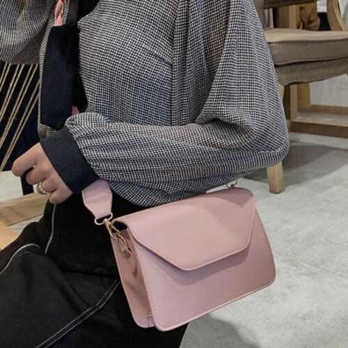 Women Minimalist Solid Color Shoulder Bag Faux Leather Crossbody Handbag Clutch Casual Travel Small Purse Wallet with Adjustale