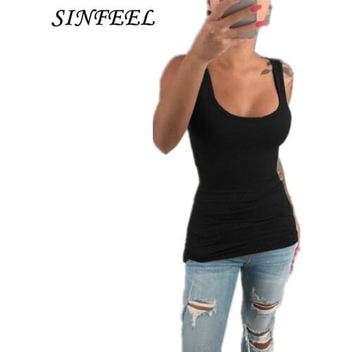 S-5X Sexy Cotton Tank Tops Women Large U-neck High Elastic Slim Basic Tanks Club Clothing Singlets Camisole Plus Size Shirt Vest