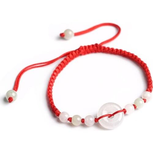 Women Hand-wove Buddha Bead Bracelets Bangles AAA Jadeite Emerald Bracelets Gift for Female Jade Jewelry