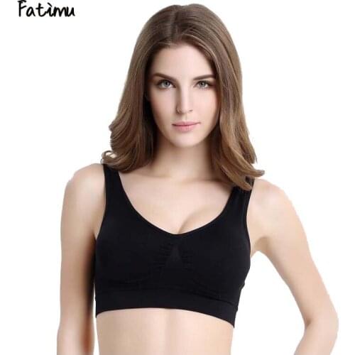 Fatimu Womens Sexy Bra Fitness Workout Stretch Full Cup Seamless Racerback Womens Bra Wireless Cotton Comfort Female Underwear