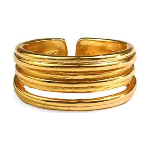 Hollow Line Rings Chunky Vintage Gothic Temperament Index Finger Adjustable Open Ring Jewelry 2021