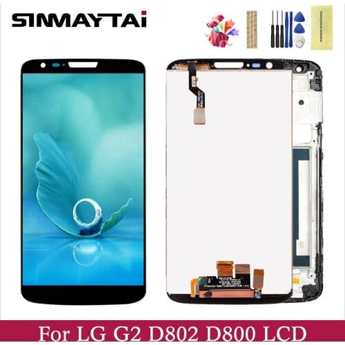 AAA For 5.2'' LG G2 LCD Display Screen Frame+Touch Screen Panel Digitizer For D802 D801 D803 F320K LS980 D800 F320L F320S D802TR