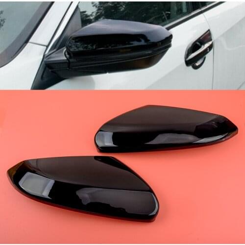 1 Pair Black ABS Car Side Rearview Mirror Covers Trims Caps Fit For Honda Civic 10th 2016 2017 2018 2019 2020