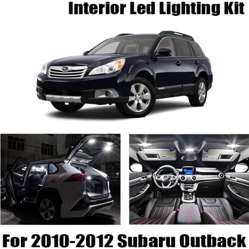 10x Canbus Error Free LED Interior Light Kit Package for 2010-2012 Subaru Outback Car Accessories Map Dome Trunk License Light