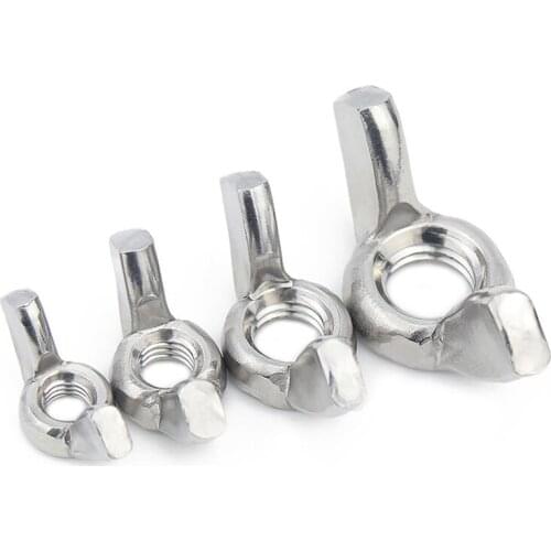 2/5/10pcs M3 M4 M5 M6 M8 M10 M12 DIN315 A4 304/316 Stainless Steel Adjust Thumb Nut Hand Tighten Thumbnut Butterfly Ear Wing Nut