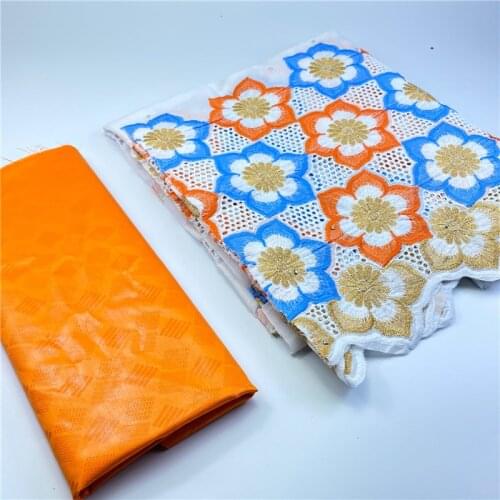 2.5 yard Swiss lace fabric 2020 latest heavy beaded embroidery African 100% cotton fabrics Swiss voile lace popular Dubai style