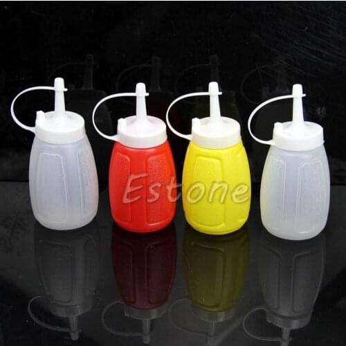 2Pc 200ml Plastic Sauce Oil Vinegar Ketchup Squeeze Mustard Bottle Dispenser New