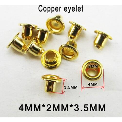 300PCS 4MM*2MM*3.5MM Copper gold EYELET button sewing clothes accessory round buttons leather bag eyelets ME-066k