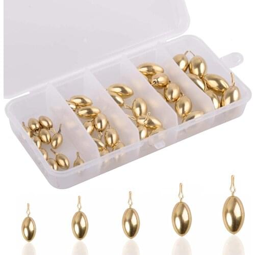 41pcs Brass Sinkers Weights Fishing Weight Sinker Kit For Fishing Hook Fishing Lure Fishing Tackle Accessories