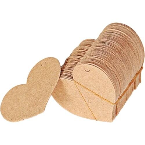 50pcs/lot Round Heart Shaped White Black Brown Kraft Paper Tags Gardening Labels DIY Wedding Note Blank Craft Hang Tag
