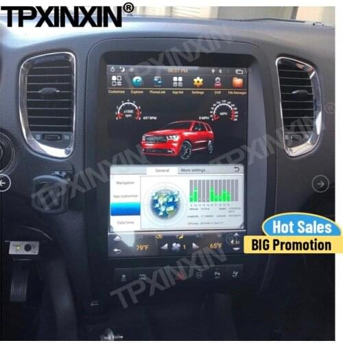 128 Tesla Screen Carplay Android Car Radio 2 Din Stereo Receiver For Dodge Durango 2012 2013 2014 2015 2016+ GPS Audio Head Unit