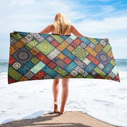 Quicky-Dry Microfiber Sport Towel Bigini Cover-up Towel 2021 Top Brand Mandala Flower Style Pattern Towel Soft Bath Beach Towel