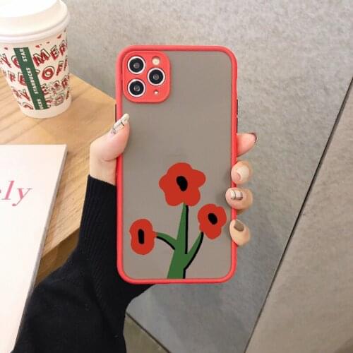 Flower Cactus Phone Case for iphone 11 12 Pro Max 6s 7 8 Plus SE 2020 for iphone X XS MAX XR Hard Back Matte Shockproof Cover