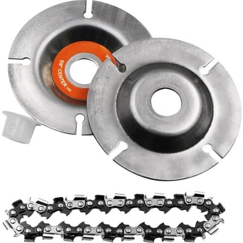1 set 4 inch Grinder Chain Disc Wood Carving Disc for 100/150mm Angle Grinder Carbide Cutting Chain Disc 22 Teeth 14000rpm