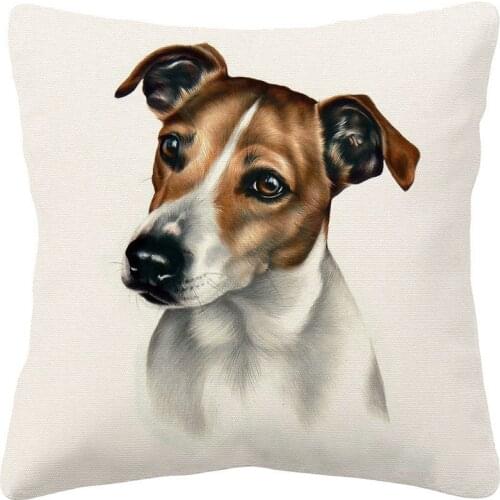 Jack Russell Terrier Greyhound Dachshund Cushion Cover Famous Dog Love Home Decor Throw Pillow Cover Living Room Home Decoration