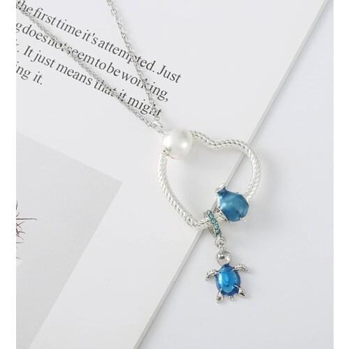 Elegant Love Heart Choker Necklace With Turtle Dolphin Pendant For Wedding Necklaces For Women Men Summer Fashion Jewelry Gift