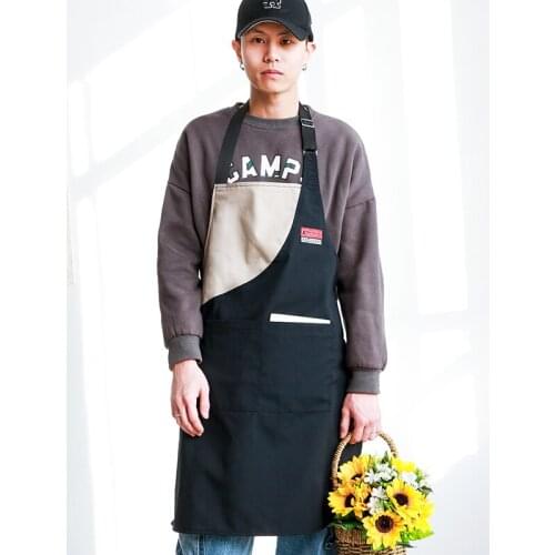 Apron household kitchen custom printed logo waterproof fashion overalls coffee hair stylist milk tea shop nail waist