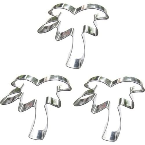 Coconut tree shape 3 piece biscuit cutting molds, baking tools, cake decorating soft candy tools