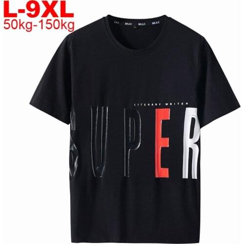 T Shirt Men Oversize Casual Top Quality Black White Red Mens T Shirts Fashion Tshirt Tees Hip Hop Loose Big Size 7xl 8xl 9xl