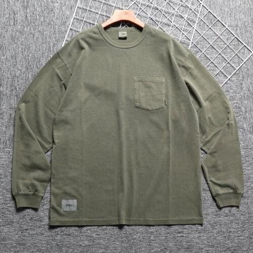 Wtaps Blank Long Sleeve T-shirt For Men Women Harajuku tshirt Hip Hop t shirt Japanese Streetwear Clothing Cotton Oversized Tee