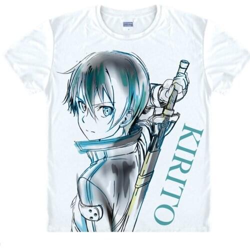 Sword Art Online T-shirts kawaii Japanese Anime tshirt Manga Shirt Cute Cartoon Kirito Kazuto Cosplay shirts 37161946984 tee 175