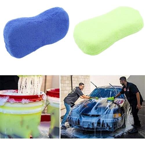 High Density Car Washing Sponge Soft Coral Velvet Car Cleaning Sponge Car Interior Cleaning Wiper Detailing Cleaning Sponge