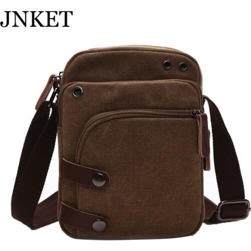 JNKET New Casual Mens Canvas Shoulder Bag Vintage Sling Bag Travel Crossbody Bags Messenger Bag