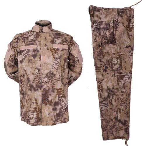 Mens Army Camouflage Combat Uniform Shirt and Pants Tactical Design Highlander Desert Camping Hiking Suits