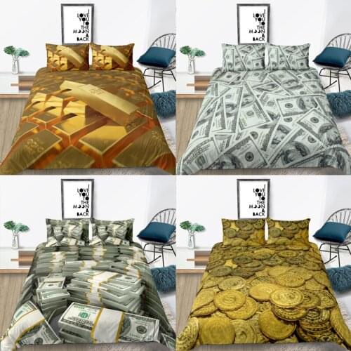 Money Dollar Coin Bullion 3D Print Bedding Set Luxury Adult Kids High End Duvet Cover King Queen Twin Full Single Double Quilt