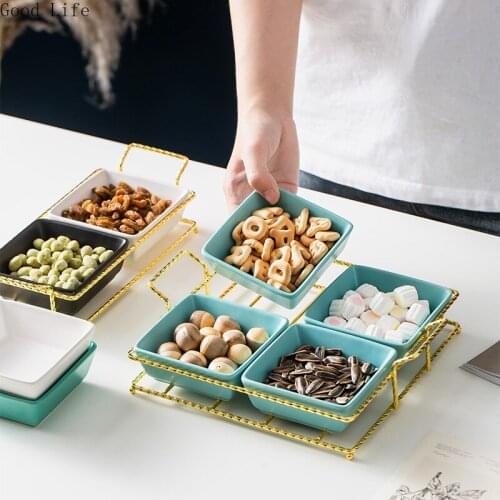 Creative Ceramics Dried Fruit Candy Plate Serveware Snack Tray Wedding Party Serving Platter