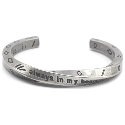 Creative Antique Silver Stainless Steel Cuff Bracelet Factory Direct Sales