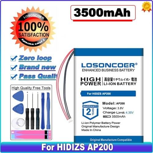 LOSONCOER High Capacity Battery 3500mAh Battery for HIDIZS AP200 Player Replacement 4 Lines Batteries in stock
