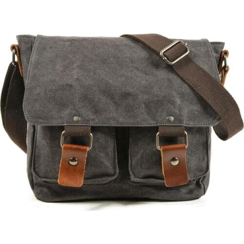 M392 Multi-function Retro Unisex Bag Waxed Canvas Waterproof Shoulder Bag Canvas Women Messenger Bag Student Bag Post Bag