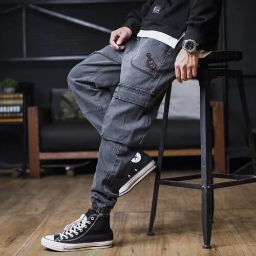 Mens Denim 2020 New Pants Autumn and Winter Plus Velvet To Increase Loose Feet All-Match Jeans Mens Warm 8Xl