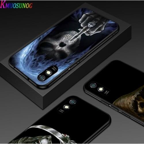Grim Reaper Skeleton Skull for Xiaomi Redmi 10X Pro 9C 9A 9T 9 GO K40 K30 Ultra K20 8 7 S2 6 5 4X Pro Soft Black Phone Case