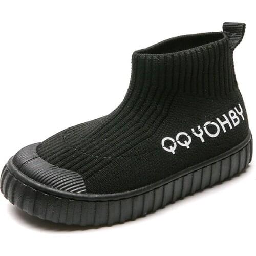 2021 New Childrens Shoes for Boys and Girls Socks Overshoes Flying Knit Uppers Student Casual Sneakers Breathable Non-slip Hot