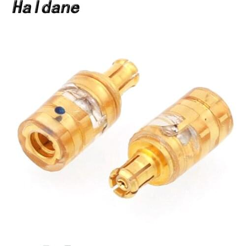 Haldane pair Gold Plated Headphone Plug for A2DC Male to MMCX/.78mm Female Converter Adapter A2DC Headphone Plug Jack