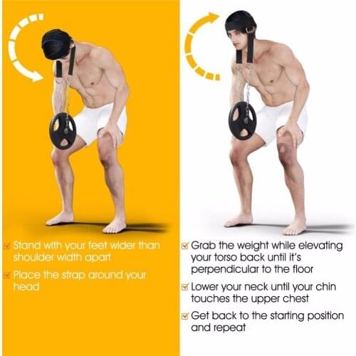 Neck Weight Lifting Straps Adjustable Head Harness Gym Fitness Exercise Workout Power Training Equipment