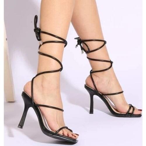 Womens New Summer Super High Heels Female Cross-tied Casual Sandals Slippers Ladies Party Thin Heels High Heel