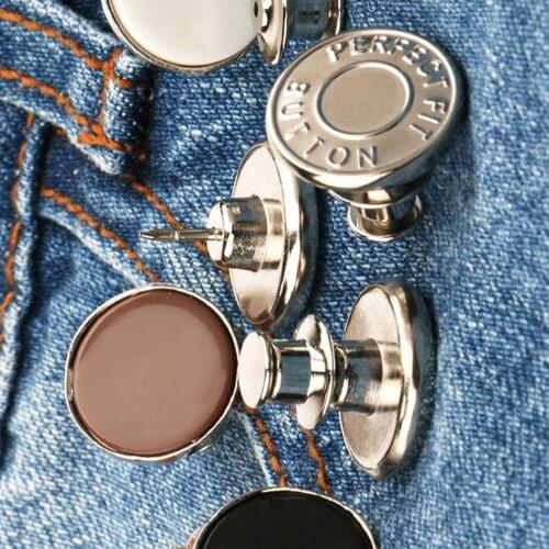 Detachable Metal Buttons Snap Fastener Pants Pin for Jeans Retractable Button Sewing-Free Buckles Clothing Sewing Accessories