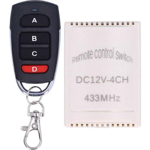 Universal steering wheel remote control car accessories 433Mhz 12V Garage Door Remote Control Opener 4CH Wireless Relay