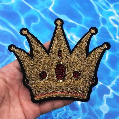 Embroidery Patch Sew on Royal Imperial Crown King Embroidered Patches Badges For Bag Jeans Hat T Shirt DIY Appliques Crafts
